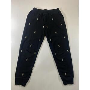 Ralph Lauren Black Jogger Pants Polo Logos youth XL